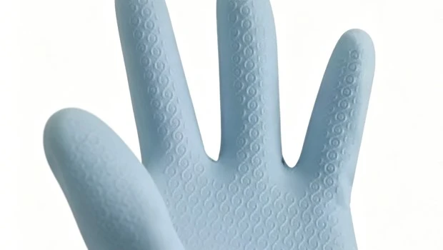Blue Dishwashing Gloves - Extended Cuff Detail Blue Dishwashing Gloves - Extended Cuff Detail